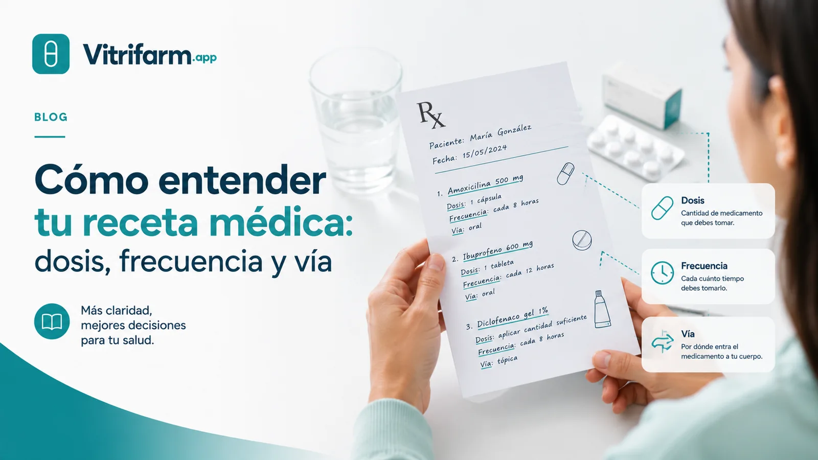 Cómo entender tu receta médica: dosis, frecuencia y vía