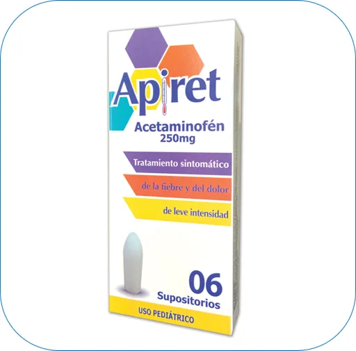Apiret 125MG x 6 Supositorios Pediatrico Oftalmi