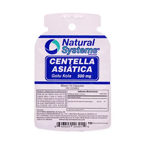 Centella Asiatica 500MG Blisterx10 Natural Systems
