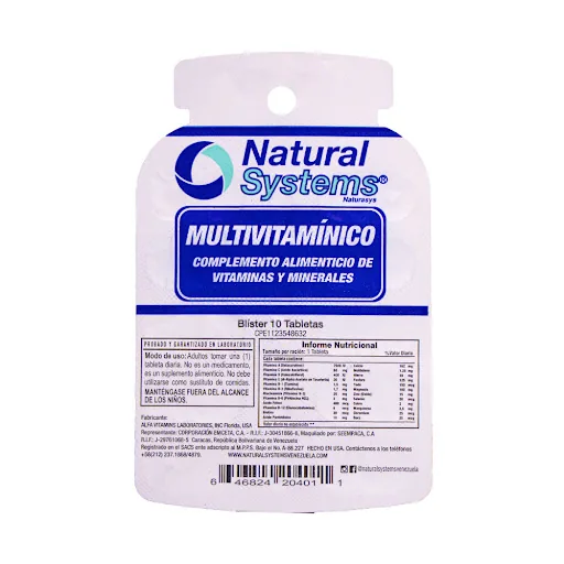 Multivitaminico Blister 10Cap Natural Systems