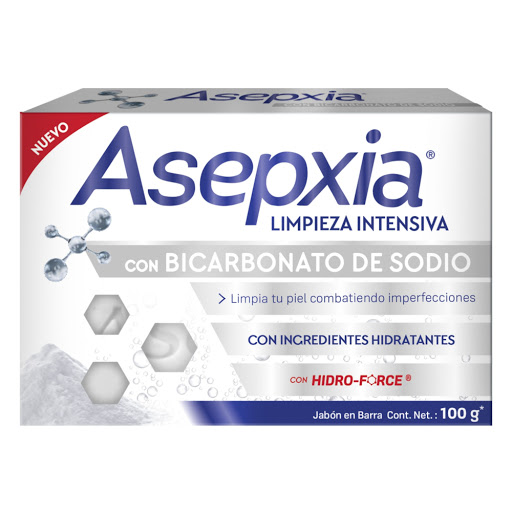 Asepxia Jabon Bicarbonato Limpieza Intensiva x 100G Asepxia / Front