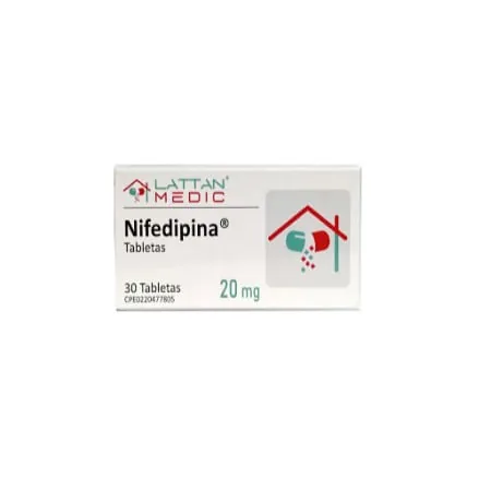 Nifedipina 20 MG x 30 Tab Lattan Medic