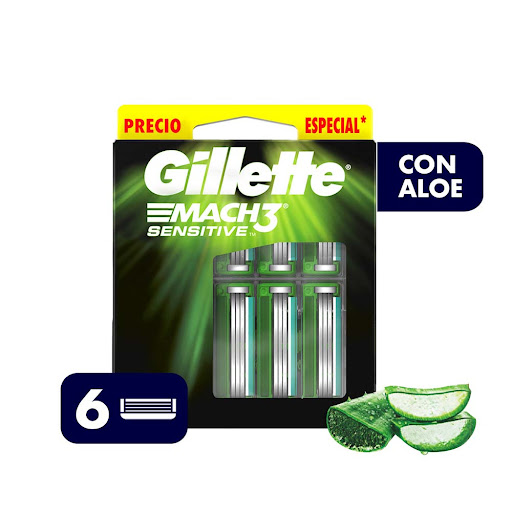 Cartucho Gillette Mach 3 Sensitive x 6 Unidades P&g