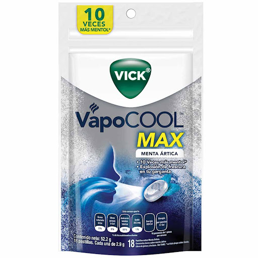 Vick Vapocool Max Sabor Menta x 18 Pastillas Vick