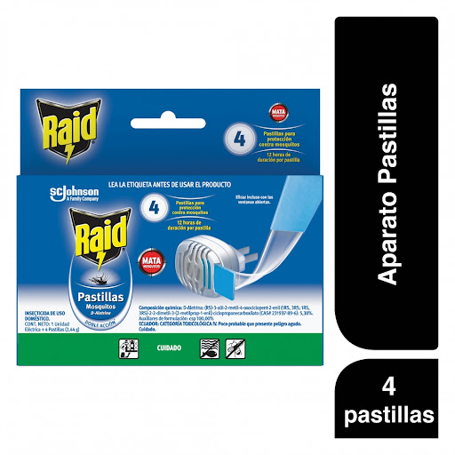 Repelente Raid Und Electrico + 4 Pastillas Johnson & Johnson