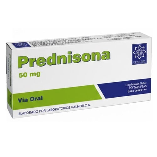 Prednisona 50MG 10 Tabletas Gencer