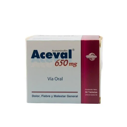 Aceval 650MG Acetaminofen x 5 Tab