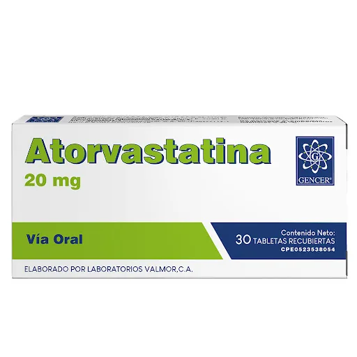 Atorvastatina 20MG x 30 Tab Gencer