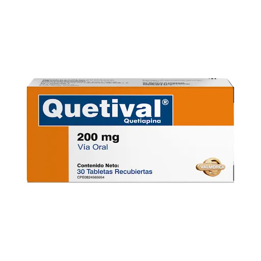 Quetival 200MG x 30 Tab Quetiapina Valmorca