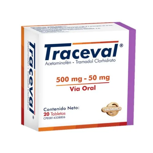 Traceval 500MG-50MG x 20 Tabletas Valmor