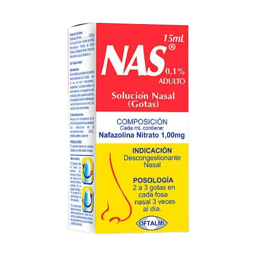 Nas Sol Nasal Adulto 0.05% x 15 ML Nafazolina Oftalmi