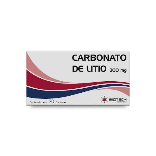 Carbonato de Litio 300MG x 20 Capsulas B