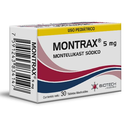 Montrax 5MG Montelucas Biotech x 30 Tab Masticables