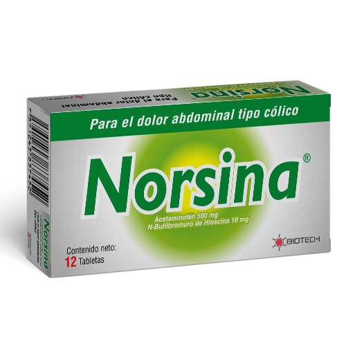Norsina x 12 Tab Acetaminofen 650 - N-butilbromuro