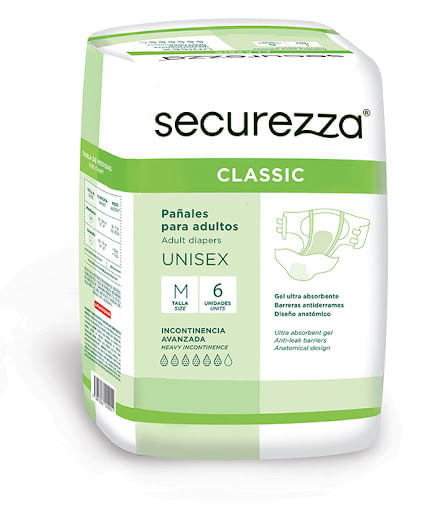 Pañal Adulto Securezza Talla M x 6 Unidades