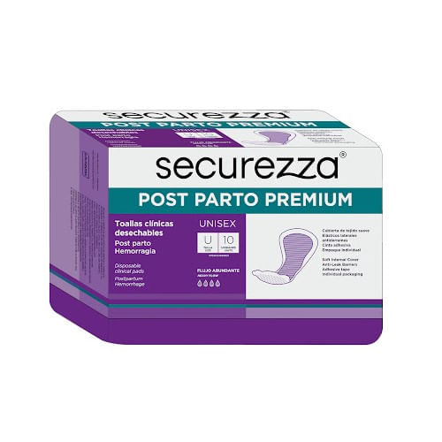 Toalla Clinica Post-parto Securezza x 10