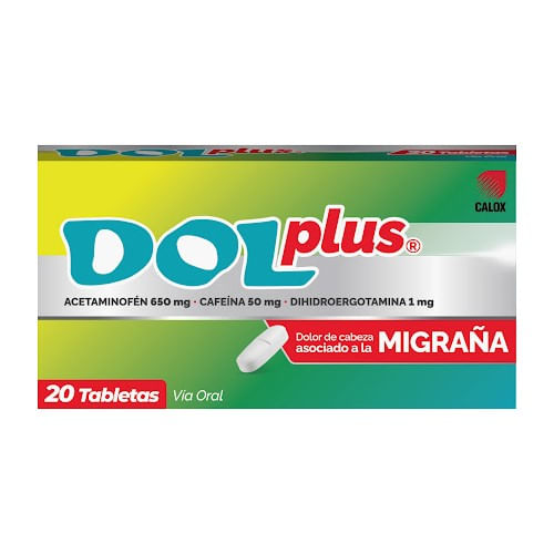 Dol Plus 650MG-50MG-1MG x 20 Tabletas Ca