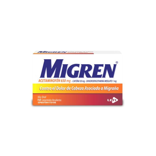 Migren x 10 Tab 650 MG Acetaminofen 650 MG Leti