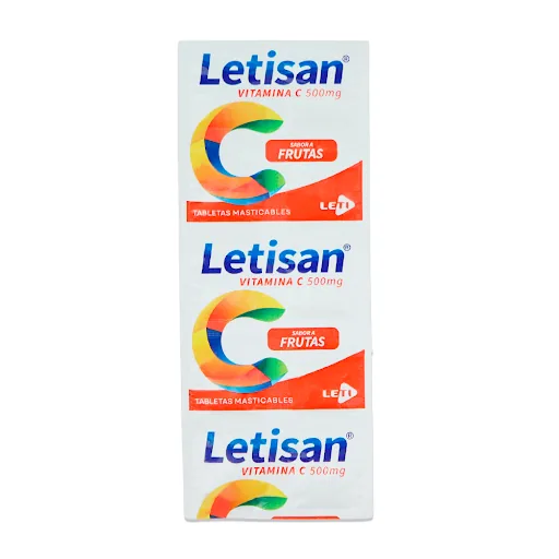 Letisan Tab Masticable 500 MG x 10 Tab Vitamina C Leti