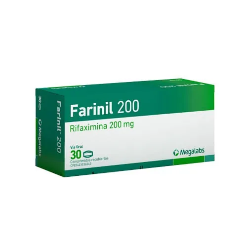 Farinil 200 Rifaximina 200MG x 30 Tab Megalabs