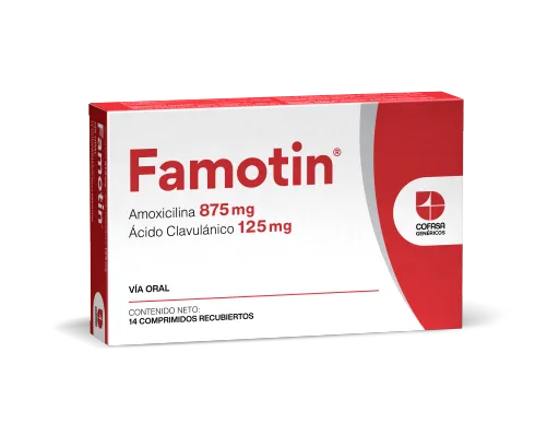 Famotin Amoxicilina - Acido Clavulanico 875MG/125MG x 14 Comprimidos