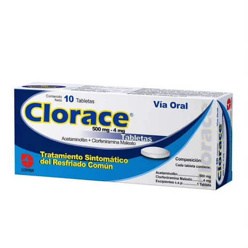 Clorace 500MG/4MG Tab x 10 Cofasa