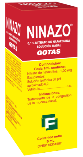 Ninazo Gotas Nasales Adulto 0.1% x 15 ML Nafazolina Farma