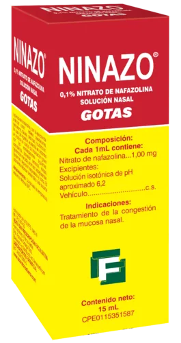 Ninazo Gotas Nasales Adulto 0.1% x 15 ML Nafazolina Farma
