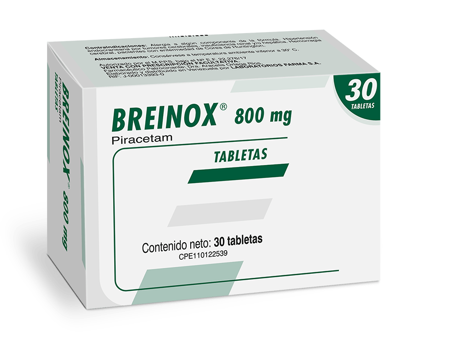 Breinox 800MG Piracetam x 30 Tab Farma