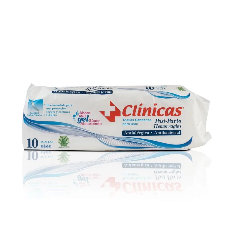 Toalla Clinica Post-parto Blanca x 10 Un