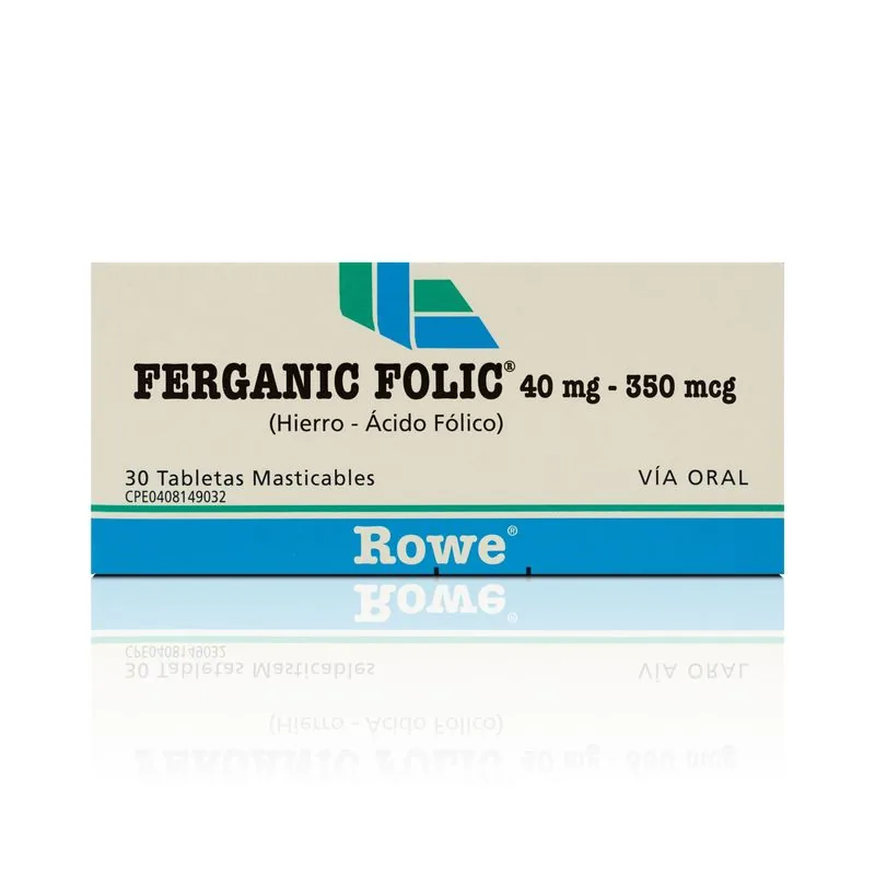 Ferganic Folic 40MG-350MCG 30 Tab Masticables