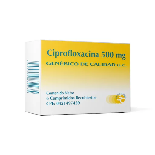 Ciprofloxacina 500MG x 6 Tabletas Genericos de Calidad