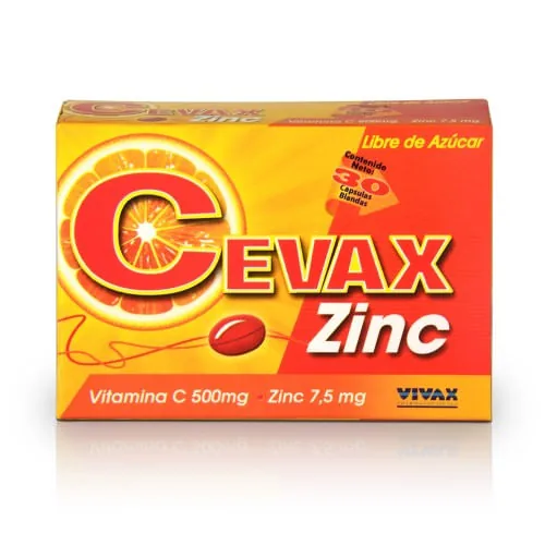 Cevax + Zinc Vitamina C 500 MG Zinjc 7.5MG Vivax