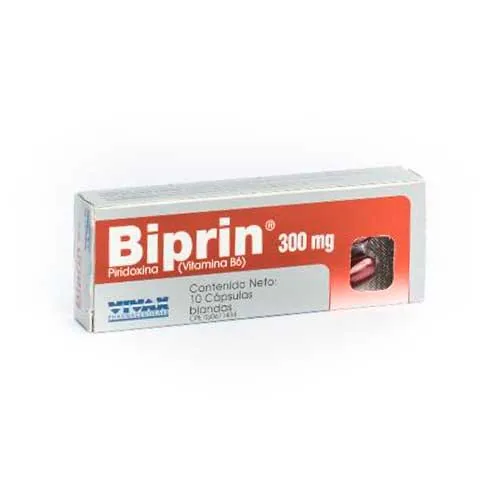Biprin Vitamina B6 300MG x 10 Cap Blandas Vivax
