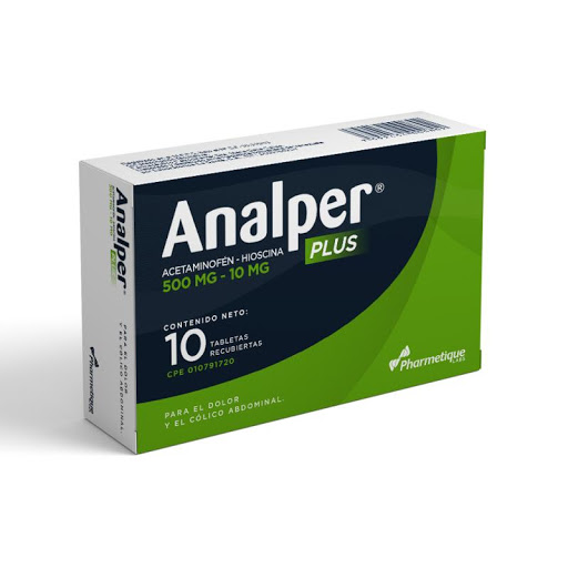 Analper Plus 500MG/10MG x 10 Tabletas Pharmetique Labs