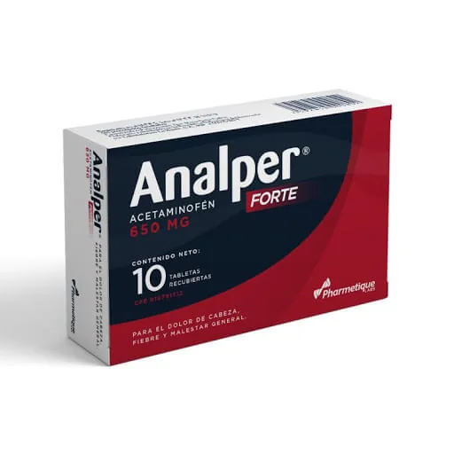 Analper Forte Acetaminofen 650MG x 10 Tab Pharmatique