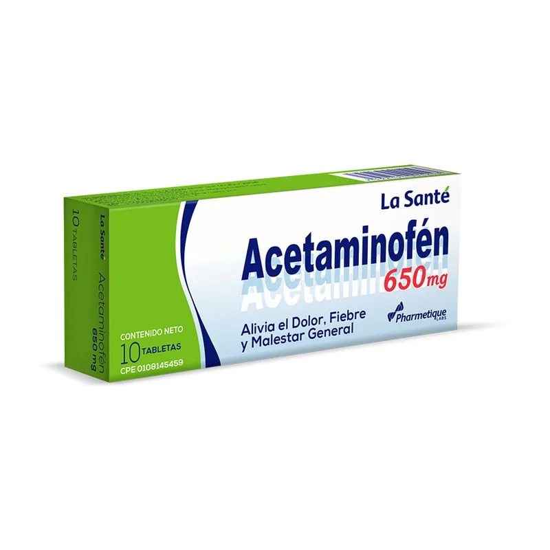 Acetaminofen 650 MG x 10 Tabletas la Sante