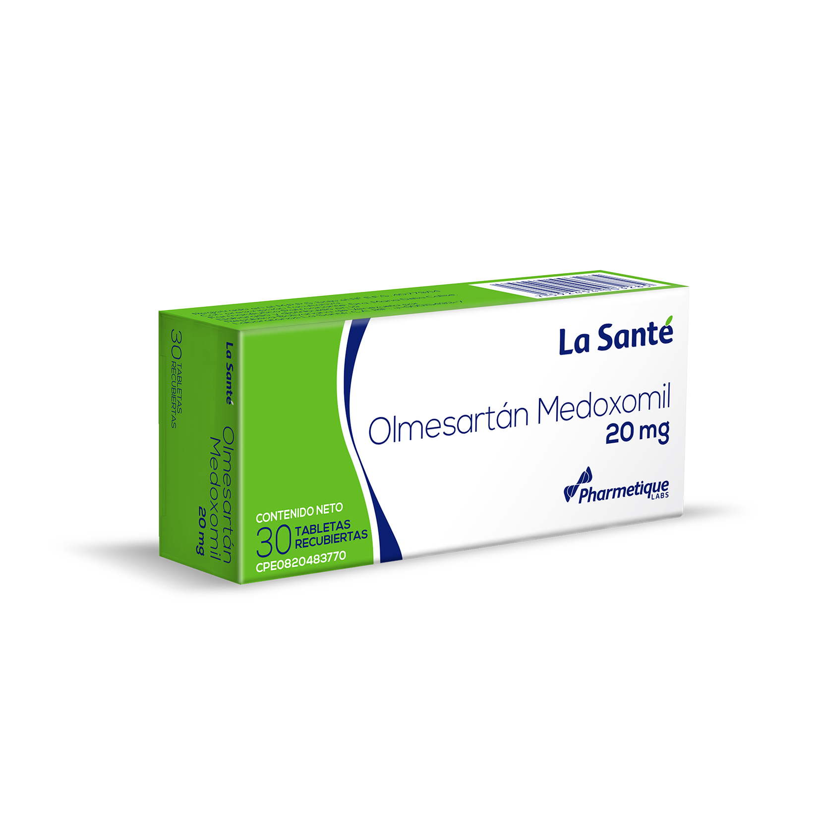 Olmesartan Medroxil 20MG 30 Tabletas Recubiertas la Sante