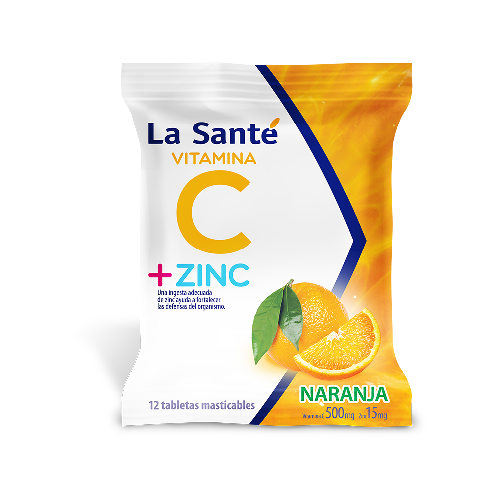 Vitamina C + Zinc Mandarina 500MG 10 Tab Mast la Sante