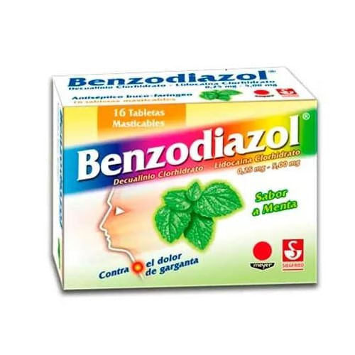 Benzodiazol Menta 16 Pastillas Masticabl