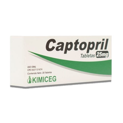 Captopril 25MG 20 Tabletas Kimiceg