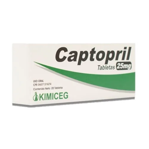 Captopril 25MG 20 Tabletas Kimiceg