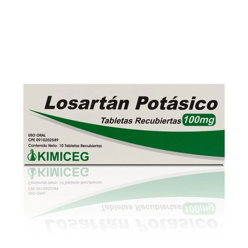 Losartan Potasico 100MG 10 Tabletas Kimiceg