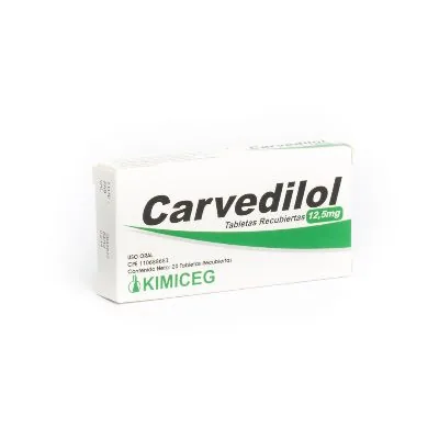 Carvedilol 12.5MG 20 Tabletas Kimiceg
