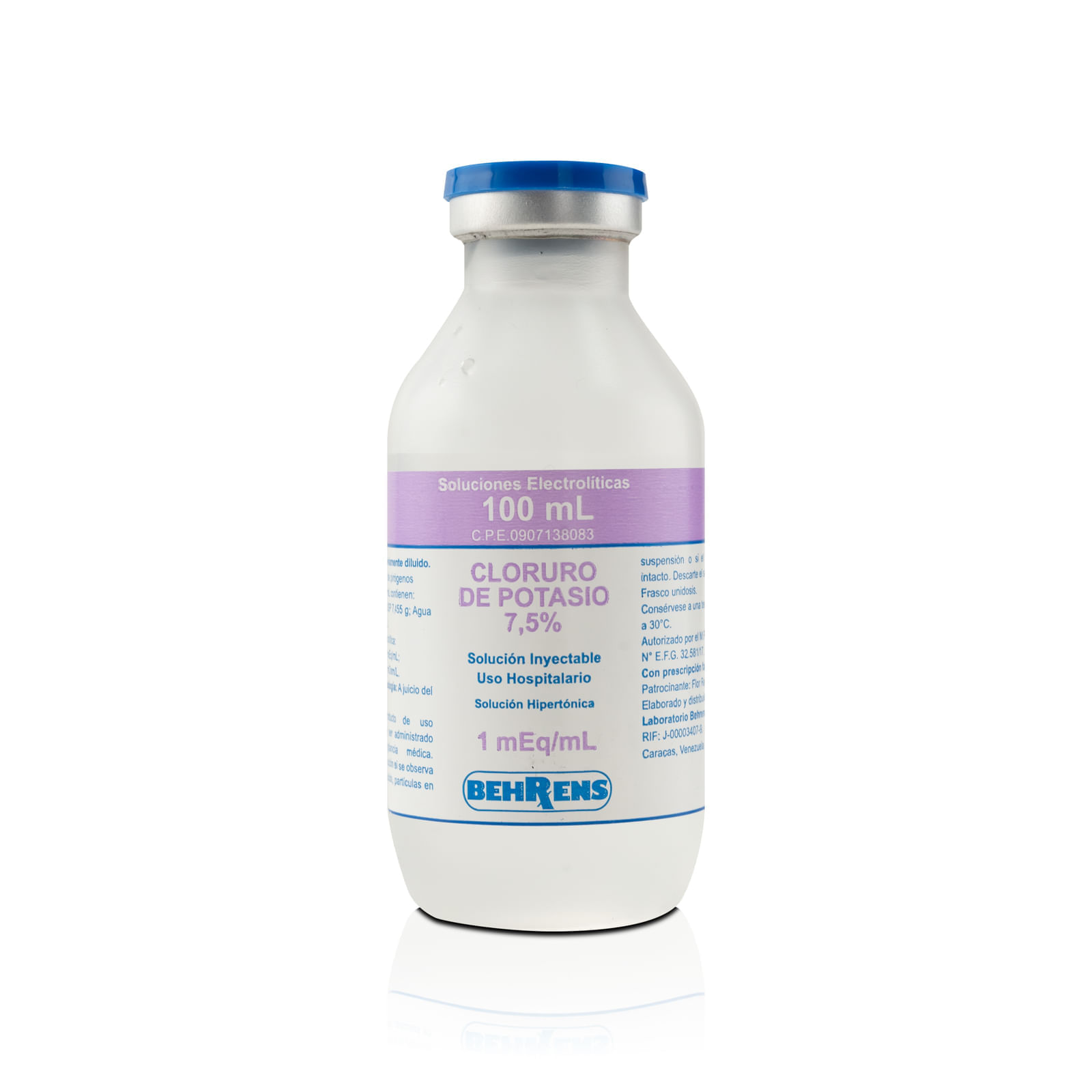 Cloruro de Potasio 7.5% 1Meq/ml x 100ML