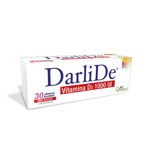 Darlide D3 1000 UI x 30 Capsulas Blandas