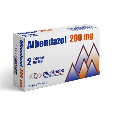 Albendazol 200MG x 2 Tabletas Plusandex
