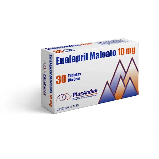 Enalapril Maleato 10 MG 30 Tabletas Plusandex