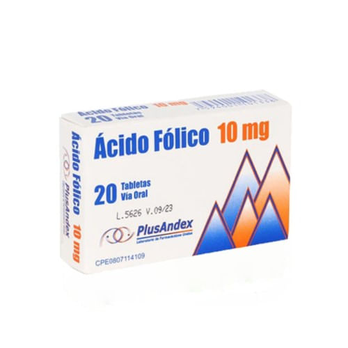 Acido Folico Tab 10MG x 20 Plusandex