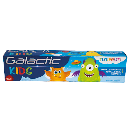 Crema Dental Galactic Kids Niño Sabor Tuti Fruti x 100G Galactic